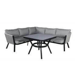 Virya Have Hjørnesofa Sæt - Sort,Grå