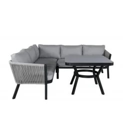 Virya Have Hjørnesofa Sæt - Sort,Grå