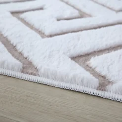 Vision Kortluvet Tæppeløber Skandinavisk - Beige