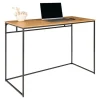 Vita Skrivebord - Skrivebord med sort ramme og egetræslook bordplade 100x45x75 cm