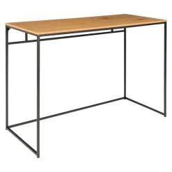 Vita Skrivebord - Skrivebord med sort ramme og egetræslook bordplade 100x45x75 cm