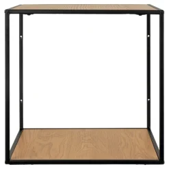 Vita Væghylde - Hylde med sort ramme og egetræslook hylder 36x36x36 cm
