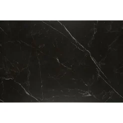 VITORINO Spisebord med udtræk, - bordplade - Sort marmor, ben - Sort