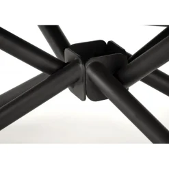 VITORINO Spisebord med udtræk, - bordplade - Sort marmor, ben - Sort