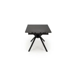 VITORINO Spisebord med udtræk, - bordplade - Sort marmor, ben - Sort