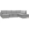 WENDY hjørnesofa med chaiselong og open end lysegrå venstrevendt