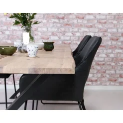 Westwood plankebord 180x95 - Hvidolieret egetræ/Sort