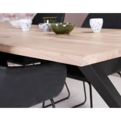 Westwood plankebord 180x95 - Hvidolieret egetræ/Sort