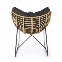 WHISPER lounge stol, Sort/Naturlig