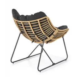 WHISPER lounge stol, Sort/Naturlig