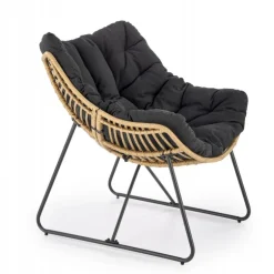 WHISPER lounge stol, Sort/Naturlig