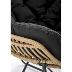 WHISPER lounge stol, Sort/Naturlig