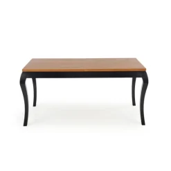 WINDSOR Spisebord med udtræk, - mørk eg/Sort