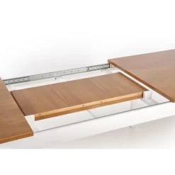 WINDSOR Spisebordmedudtræk, - Mørk Eg/Hvid