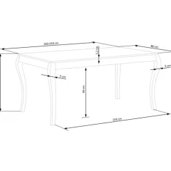 WINDSOR Spisebordmedudtræk, - Mørk Eg/Hvid