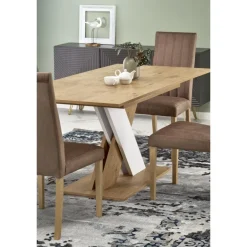 XARELTO Spisebord med udtræk, lancelot eg / Hvid