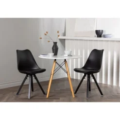 Zeno Rundt Spisestuesæt - Sort og Hvid