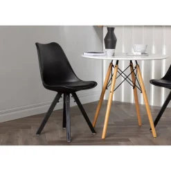 Zeno Rundt Spisestuesæt - Sort og Hvid