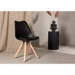 Zeno Spisestuestol - Sort og Natur