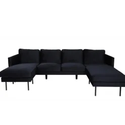 Zoom U-Sofa - Sort Velour