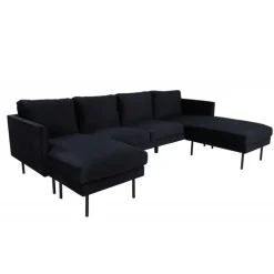 Zoom U-Sofa - Sort Velour