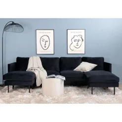 Zoom U-Sofa - Sort Velour